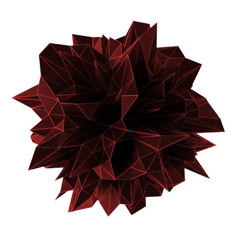 Abstract dark red particle burst graphic