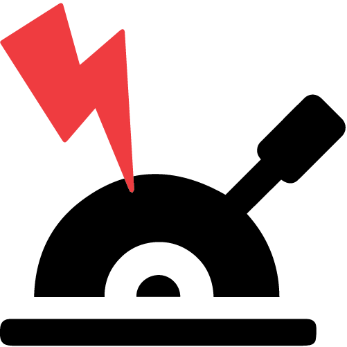 LADS programme icon showing a lightning bolt striking a satellite dish