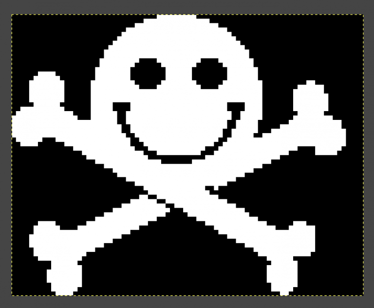 Skull and crossbones bitmap extracted from the badge firmware
