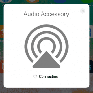 iOS audio accessory connecting prompt
